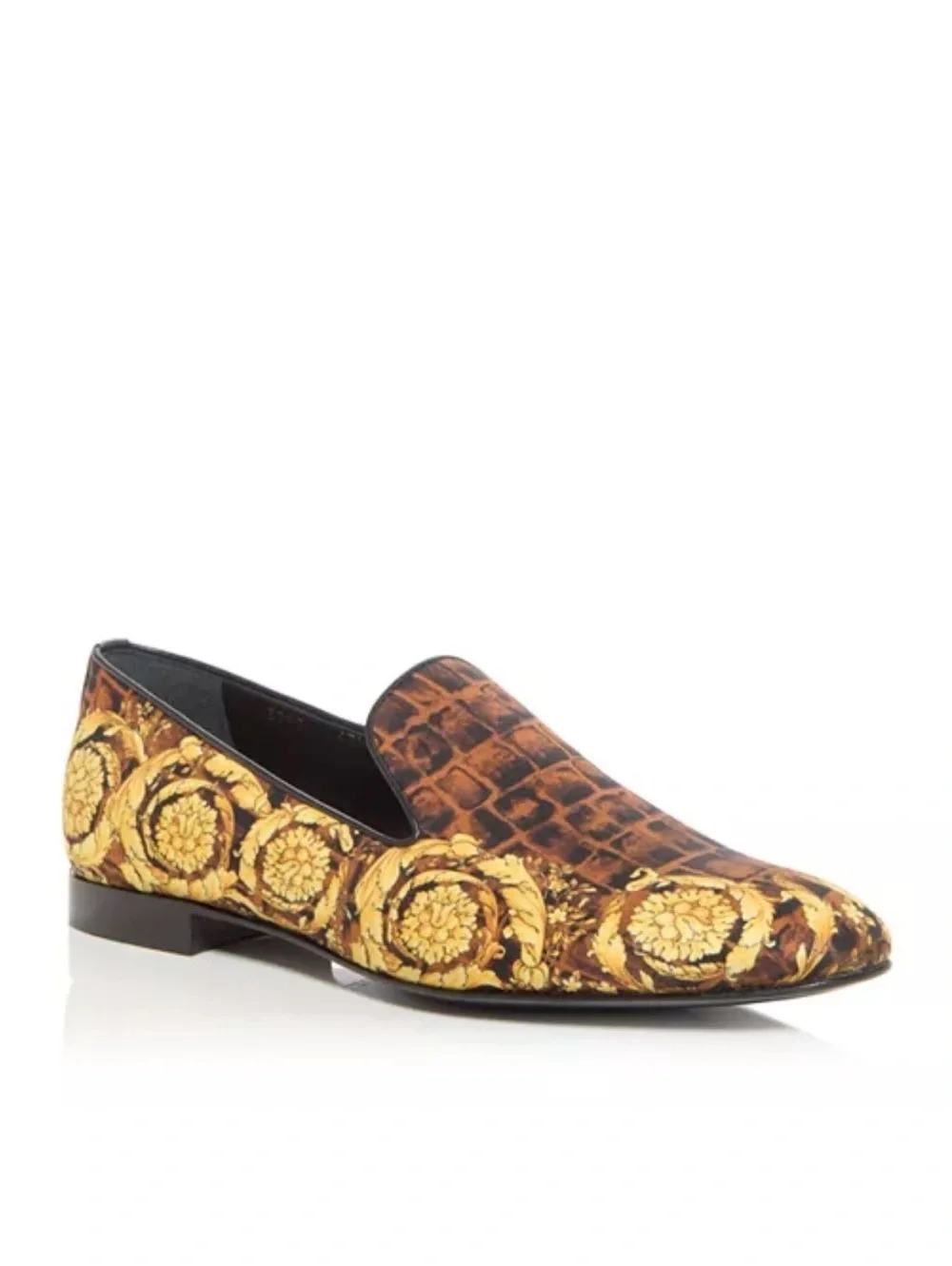 Versace Baroque Print Smoking Slippers Slip-On Shoes, Size EU 43 New +DustBag